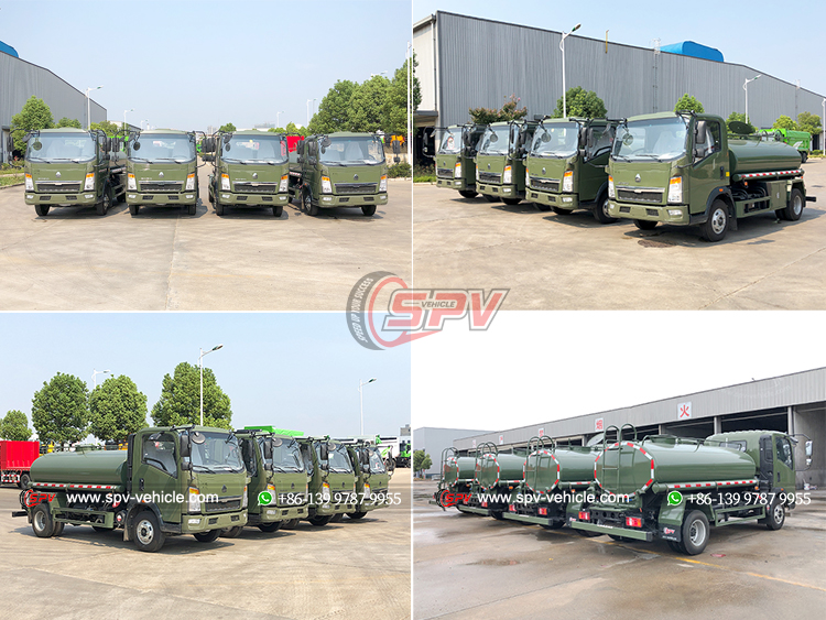 4 Units of HOWO Water Tank Truck to Cambodia